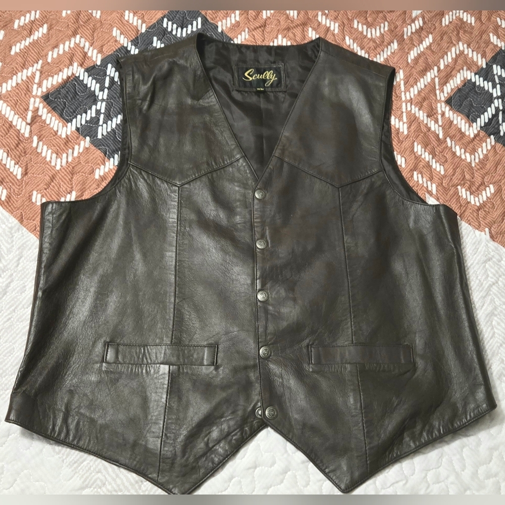 Scully Men's Brown Leather Vest